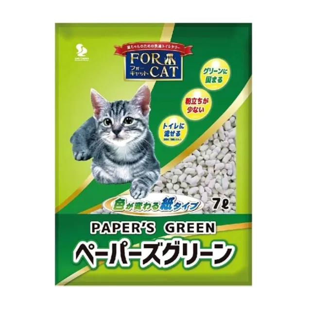 【日本FOR CAT】變色凝結紙貓砂 6.5-7L*2包組(紙砂)