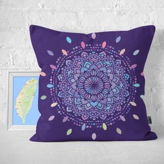 【IHERMI】曼陀羅花紋A 抱枕套 臺灣製 抱枕 45cm(居家生活 創意 靠枕 帆布 簡約 幾何 清新)
