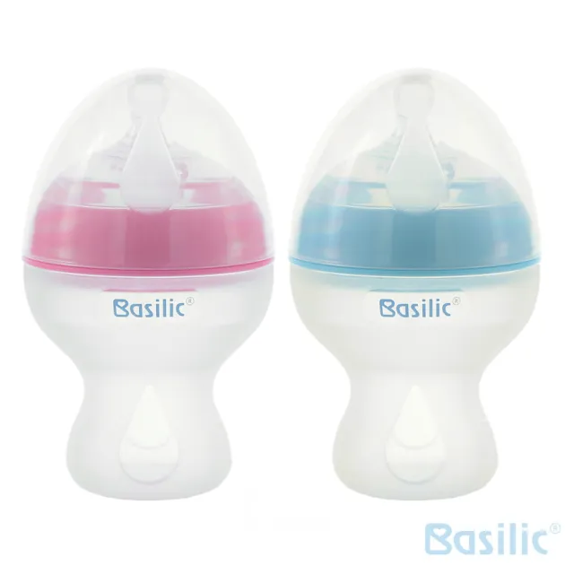【Basilic 貝喜力克】寬口徑矽膠奶瓶250ml-兩色可選(S奶嘴)