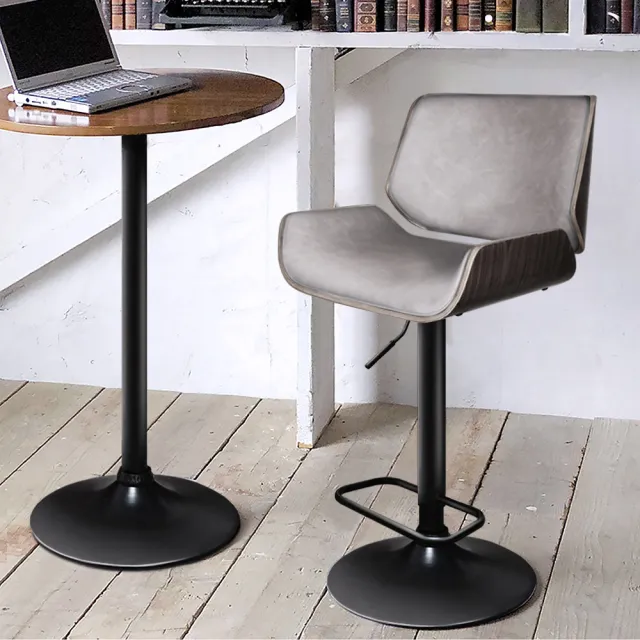 【潮傢俬】Claude克勞德吧台椅皮質-灰(吧台椅)