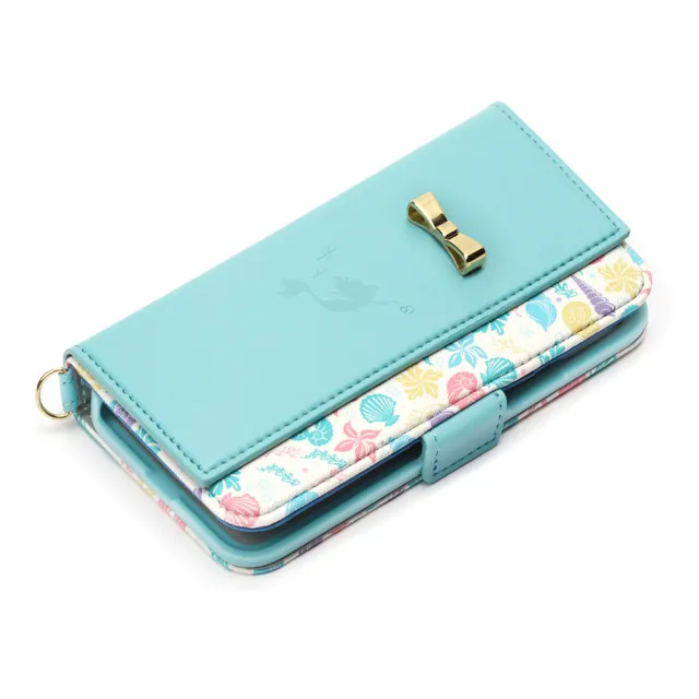 【iJacket】iPhone 11/11 Pro 迪士尼公主 金絲帶 雙重翻蓋 手機皮套(美人魚)