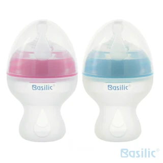 【Basilic 貝喜力克】寬口徑矽膠奶瓶250ml-兩色可選(附替換奶嘴M十字孔)