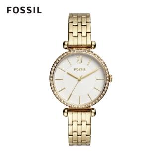 【FOSSIL】Tillie 金色鑲鑽女錶 細緻鍊錶 手錶 36mm BQ3498