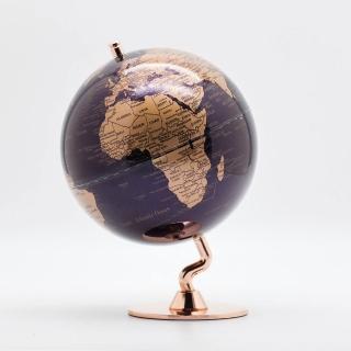 【WUZ 屋子】SkyGlobe 5吋金屬紫時尚古銅底座地球儀(英文版)