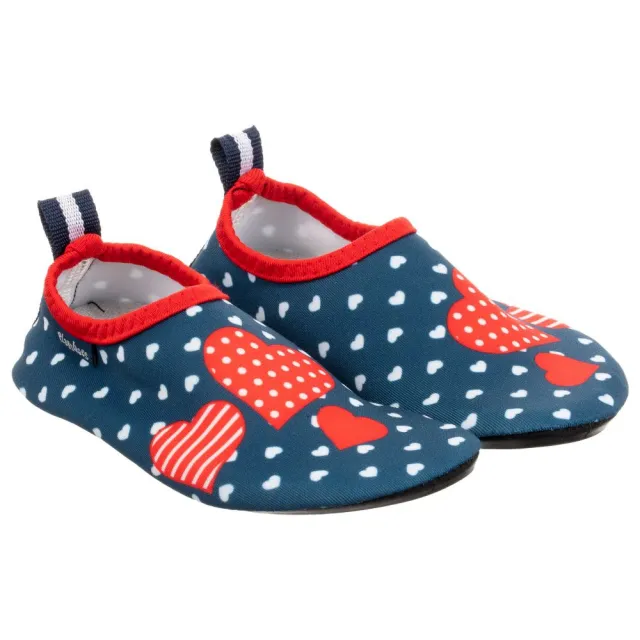 【Playshoes】抗UV水陸兩用沙灘懶人童鞋-愛心(認證防曬UPF50+兒童戶外涼鞋雨鞋運動水鞋)