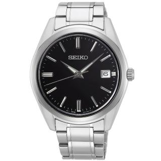 【SEIKO 精工】都會時尚大三針男錶-銀x黑/39mm(SUR311P1/6N52-00A0D)