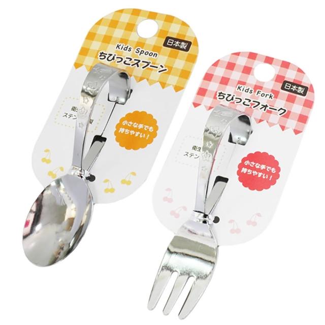 日本製兒童練習湯匙-3入+兒童練習叉子-3入(兒童餐具)