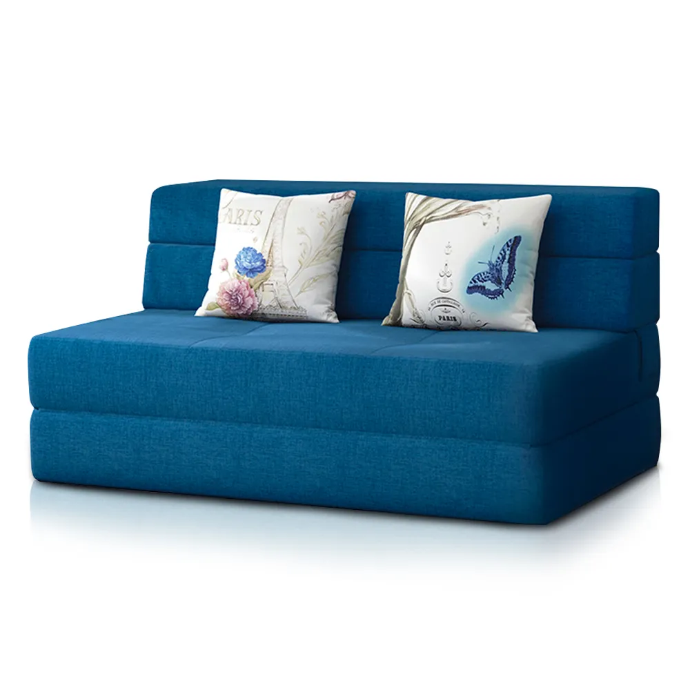 【潮傢俬】懶懶好時光加厚款沙發床-寧靜藍(幅150)