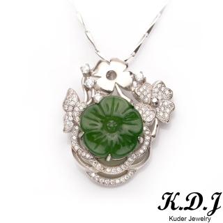 【K.D.J 圓融珠寶】天然碧玉花開富貴墜飾(花朵造型)