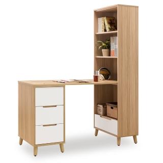 【時尚屋】肯詩特烤白L型書桌一抽書櫃組NM29-596-1+596-2+595(免運費 免組裝 書桌 書櫃)