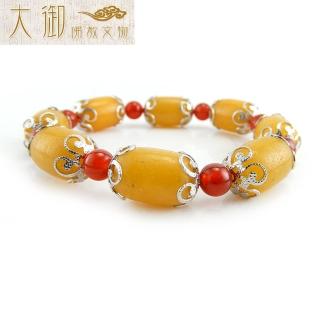 【大御佛教文物】招財黃玉桶珠手串(2450)