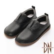 【DN】平底鞋_全真皮極簡造型素面紳士鞋(黑)