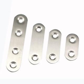 AC043 10入裝 不銹鋼一字型 直片角鐵 56X16MM(厚1.5MM 180度連接片 角碼 固定片 鐵片 加強鐵白鐵 支架)