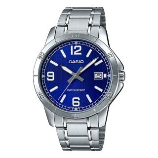 【CASIO 卡西歐】商務型錶款 不鏽鋼數字指針 石英男錶(MTP-V004D-2B)