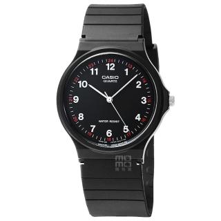【CASIO 卡西歐】卡西歐薄型中性石英錶-黑麵(MQ-24-1B)