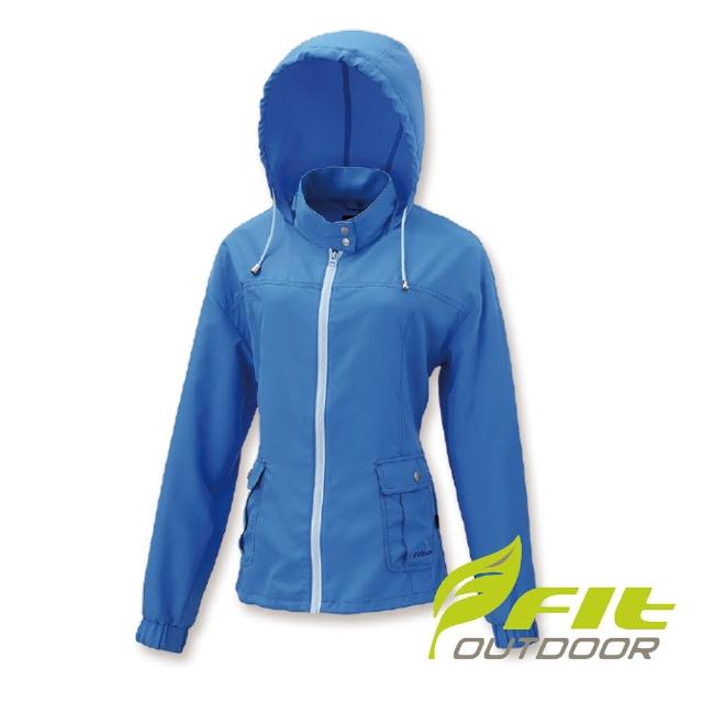 【Fit 維特】女-前短後長連帽防曬外套-寶藍色 IS2303-56(寶藍色/排汗外套/連帽外套)