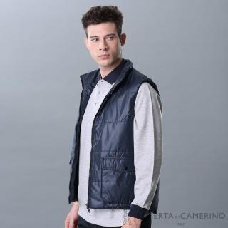 【ROBERTA 諾貝達】保暖百搭 內裡舖棉無袖背心(藍色)