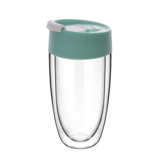 【PO:】奇法雙層玻璃杯325ml(藍綠)