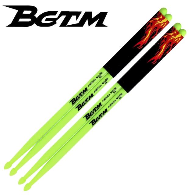 【BGTM】嚴選AMERICA NYLON-5A尼龍鼓棒(黃色2入組)