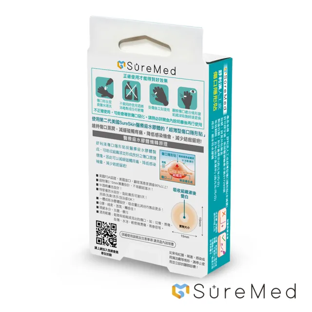 【SureMed 舒利渼】人工皮超薄型傷口隱形貼 24片/盒(0.15mm特薄 指溝用/微傷口受傷專用 美國FDA認證進口)
