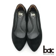 【bac】復古風潮尖頭異材質金屬裝飾粗跟中跟鞋(黑色)
