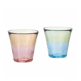 【ADERIA】日本進口津輕系列手作彩色漸層對杯(手作 津輕 日本製)