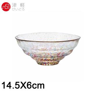【ADERIA】日本進口津輕系列手作金彩花火琉璃缽