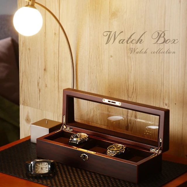 【TaKaYa】5入木質手錶收納盒/手錶防塵/錶盒/日本/可鎖鑰匙/含錶枕(台灣製造)