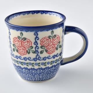【美學生活 波蘭陶】波蘭陶 Vena 卡布其諾杯 水杯 茶杯 咖啡杯 馬克杯 300 ml 波蘭手工製(漫野薔薇系列)