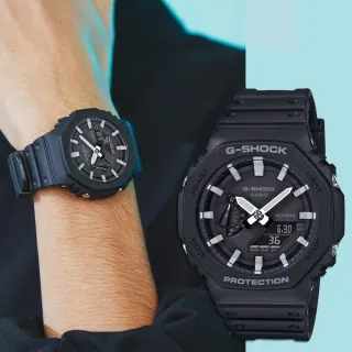 【CASIO 卡西歐】G-SHOCK  八角雙顯電子錶 送禮 禮物 推薦(GA-2100-1A)