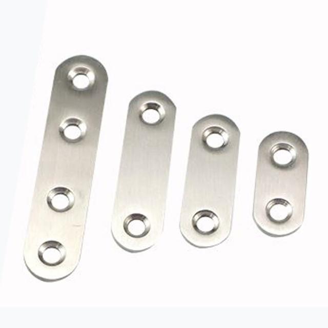 AC044 10入裝 不鏽鋼一字型 直片角鐵 76X16MM(厚1.5MM 180度連接片 角碼 固定片 鐵片 加強鐵白鐵 支架)