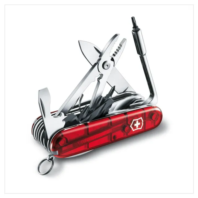 【VICTORINOX 瑞士維氏】CyberTool L電腦工具刀/透紅(1.7775.T)