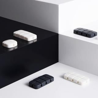 【LITEM 裡特】冰塊3孔桌面收納 集線器 /黑灰(分線器/集線盒/集線器/收納盒/電線收納)