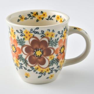 【美學生活 波蘭陶】波蘭陶 Vena 卡布其諾杯 水杯 茶杯 咖啡杯 馬克杯 300 ml 波蘭手工製(丹桂花落系列)