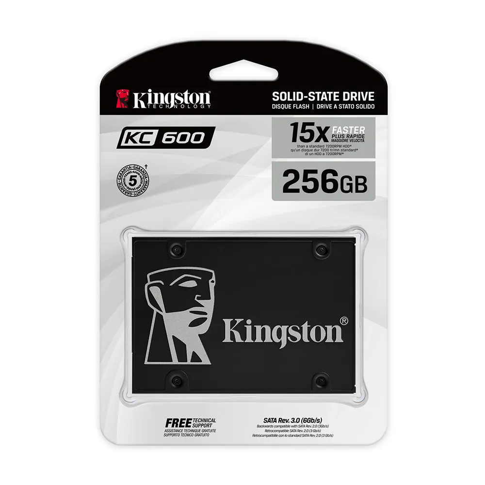 【Kingston 金士頓】KC600 SATA-3 256GB SSD 固態硬碟(SKC600/256G)