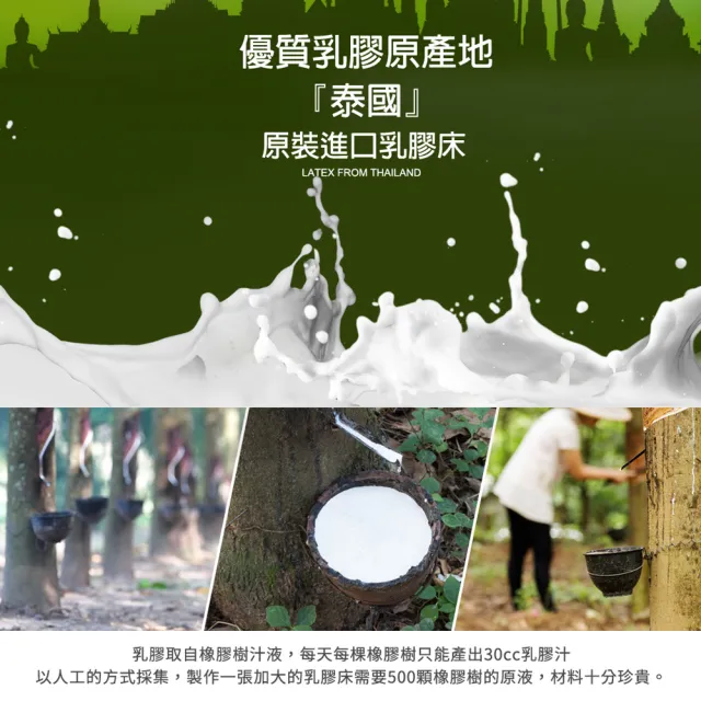 【LooCa】2.5cm泰國乳膠床墊-搭贈防蹣布套(單大3.5尺-Greenfirst系列)