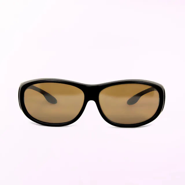 【ALEGANT】質感霧黑全罩式偏光墨鏡/外掛式UV400太陽眼鏡(偏光外掛式/包覆式/全罩式墨鏡/車用太陽眼鏡)