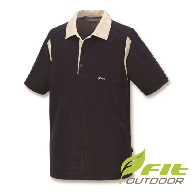 【Fit 維特】男-涼感銀離子配色短袖POLO衫-深藍 IS1106-58(透氣合身/貼身/短袖上衣/運動休閒/戶外登山)