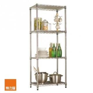 【特力屋】鍍鉻四層架 寬60x深35x高150公分 鋼鐵級荷重單層80公斤 書架 收納架 電器架 置物架