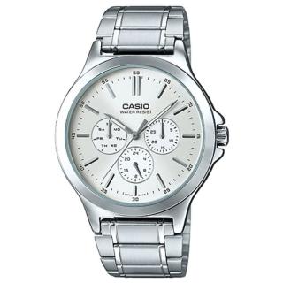 【CASIO 卡西歐】簡約三眼三針星期日期顯示不鏽鋼男錶-白面(MTP-V300D-7A)