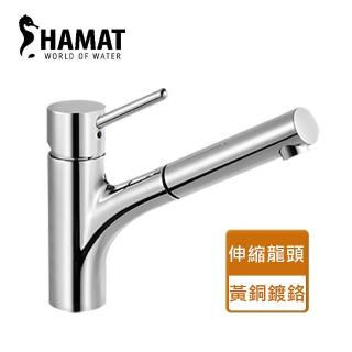 【HAMAT】HAMAT鉻色單出水伸縮龍頭-無安裝服務(305261)