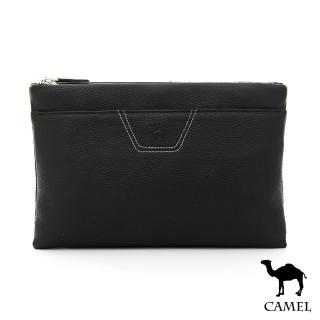 【CAMEL】母親節禮物 爵士風潮荔枝紋2way牛皮手拿側揹包