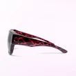 【ALEGANT】優雅暗藍紫色豹紋圓框全罩偏光墨鏡/外掛式UV400太陽眼鏡(外掛式/包覆式/寶麗來墨鏡/車用眼鏡)