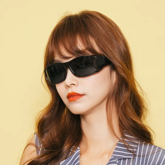 【ALEGANT】低調沙褐豹紋全罩式偏光墨鏡/外掛式UV400太陽眼鏡(外掛式/包覆式/全罩式墨鏡/車用太陽眼鏡)