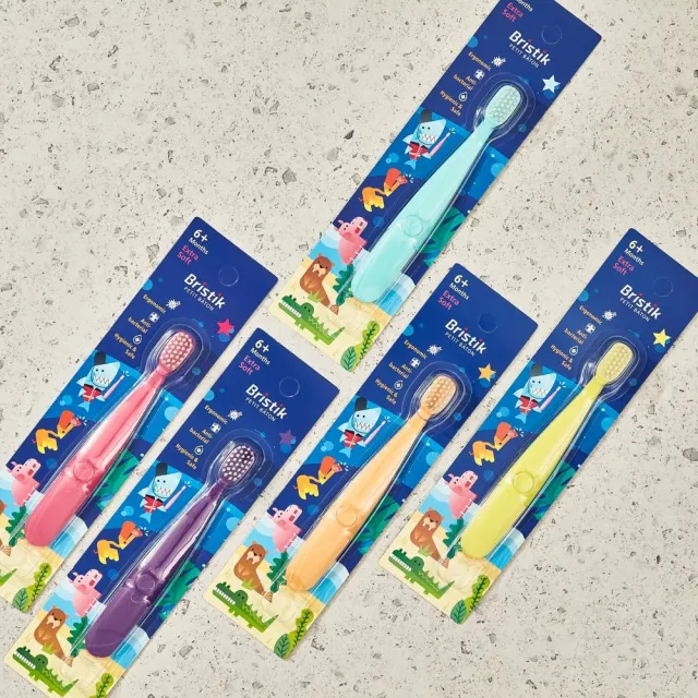 【韓國 BRISTIK】魔法棒 嬰幼兒抗菌極細緻軟毛牙刷 5入(第一支閃耀的小小魔法棒)