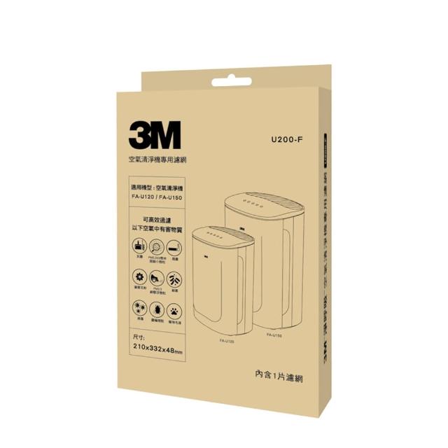 【N95口罩濾淨原理】原廠濾網 3M 淨呼吸倍淨型空氣清淨機專用濾網 U200-F(適用機型：FA-U120/FA-U150)