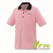【Fit 維特】男-竹碳纖維條紋短袖POLO衫-粉紅 IS1109-12(透氣合身/貼身/短袖上衣/運動休閒/戶外登山)