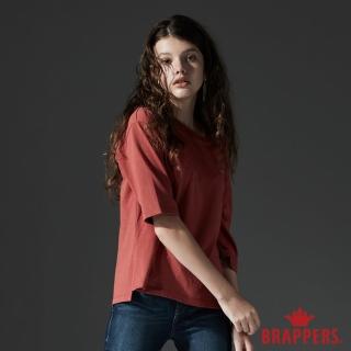 【BRAPPERS】女款 不對稱露肩七分袖造型上衣(番茄紅)