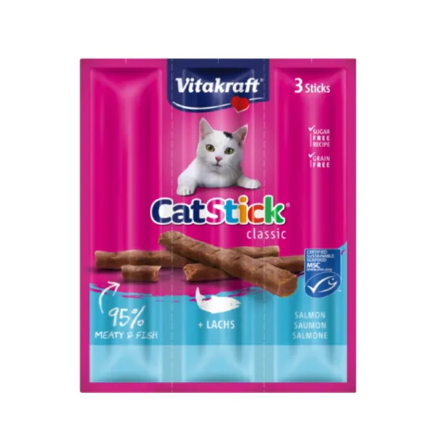 【德國Vitakraft】CatStick 貓快餐 18g*20入組(貓肉條/貓零食)