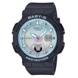 【CASIO 卡西歐】CASIO BABY-G 海洋風情雙顯女錶 樹脂錶帶 淡水藍 防水100米(BGA-250-1A2)